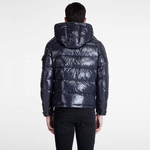 Moncler Blu Mock Collar corta da uomo Cappotti uscita